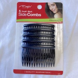Magic Collection 5 small black side combs brand new